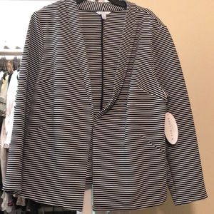 Black and white striped blazer